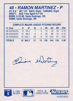 1991 Kenner Starting Lineup Cards #5376216020 Ramon Martinez Back