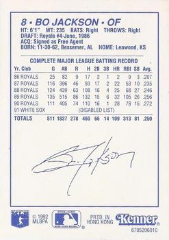 1992 Kenner Starting Lineup Cards #6705206010 Bo Jackson Back