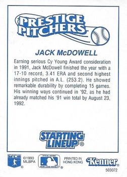1993 Kenner Starting Lineup Cards #503072 Jack McDowell Back