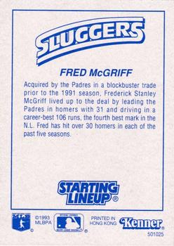 1993 Kenner Starting Lineup Cards #501025 Fred McGriff Back