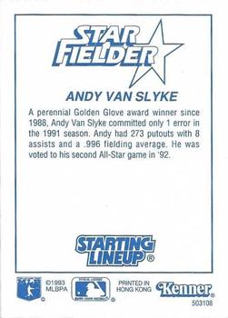 1993 Kenner Starting Lineup Cards #503108 Andy Van Slyke Back