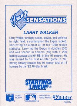 1993 Kenner Starting Lineup Cards #503114 Larry Walker Back