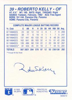 1993 Kenner Starting Lineup Cards #503073 Roberto Kelly Back
