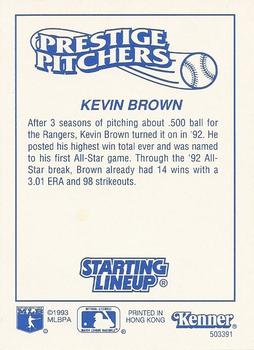 1993 Kenner Starting Lineup Cards #503391 Kevin Brown Back