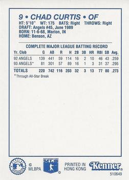 1994 Kenner Starting Lineup Cards #510649 Chad Curtis Back