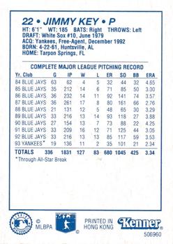 1994 Kenner Starting Lineup Cards #506960 Jimmy Key Back