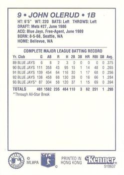 1994 Kenner Starting Lineup Cards #510637 John Olerud Back