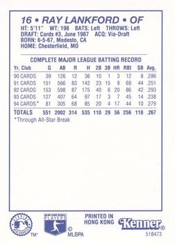 1995 Kenner Starting Lineup Cards #518473 Ray Lankford Back