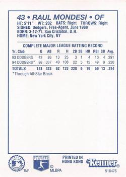 1995 Kenner Starting Lineup Cards #518476 Raul Mondesi Back
