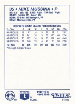 1995 Kenner Starting Lineup Cards #518335 Mike Mussina Back