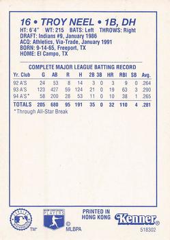 1995 Kenner Starting Lineup Cards #518302 Troy Neel Back