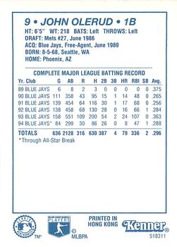 1995 Kenner Starting Lineup Cards #518311 John Olerud Back