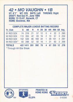 1995 Kenner Starting Lineup Cards #518356 Mo Vaughn Back