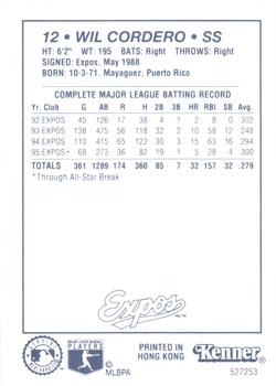 1996 Kenner Starting Lineup Cards #527253 Wil Cordero Back
