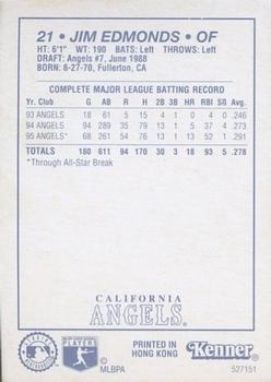 1996 Kenner Starting Lineup Cards #527151 Jim Edmonds Back
