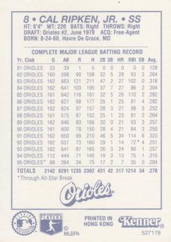 1996 Kenner Starting Lineup Cards #527178 Cal Ripken, Jr. Back