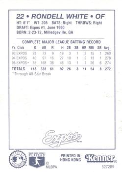 1996 Kenner Starting Lineup Cards #527289 Rondell White Back