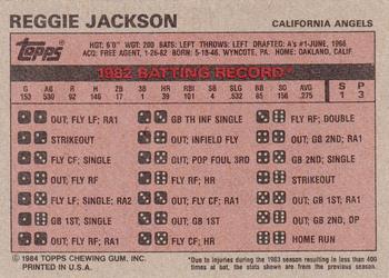 1984 Topps Milton Bradley #NNO Reggie Jackson Back