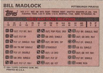 1984 Topps Milton Bradley #NNO Bill Madlock Back