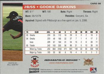 2006 Choice Indianapolis Indians #8 Gookie Dawkins Back