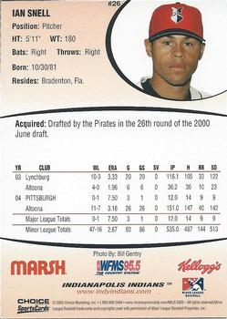 2005 Choice Indianapolis Indians #26 Ian Snell Back