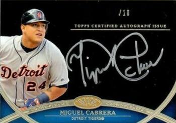 2012 Topps Tier One - Crowd Pleaser Autographs Silver Ink #CPA-MCA Miguel Cabrera Front