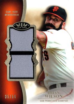 2012 Topps Tier One - Dual Relics #TSDR-BW Brian Wilson Front