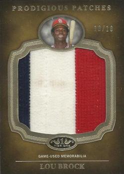 2012 Topps Tier One - Prodigious Patches #PP-LB Lou Brock Front
