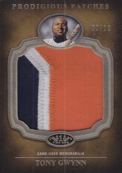 2012 Topps Tier One - Prodigious Patches #PP-TG Tony Gwynn Front