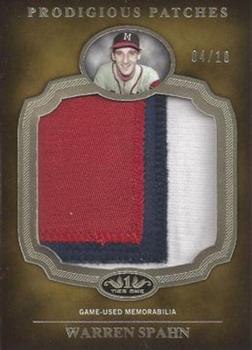 2012 Topps Tier One - Prodigious Patches #PP-WS Warren Spahn Front