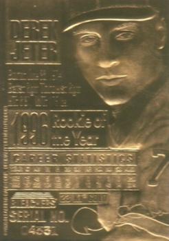 1996 Bleachers 23KT Gold Foil Sculptured #NNO Derek Jeter Back
