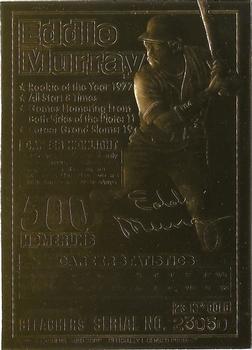 1996 Bleachers 23KT Gold Foil Sculptured #NNO Eddie Murray Back