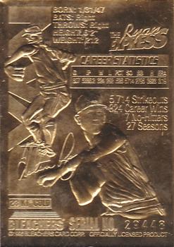 1996 Bleachers 23KT Gold Foil Sculptured #NNO Nolan Ryan Back