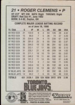 1999 Kenner Hasbro Starting Lineup Cards #NNO Roger Clemens Back