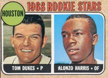 1968 Topps #128 Houston 1968 Rookie Stars (Tom Dukes / Alonzo Harris) Front