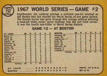 1968 Topps #152 World Series Game #2 - Yaz Smashes Two Homers Back