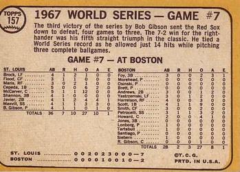 1968 Topps #157 World Series Game #7 - St. Louis Wins It! Back