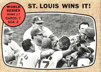 1968 Topps #157 World Series Game #7 - St. Louis Wins It! Front
