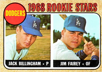 1968 Topps #228 Dodgers 1968 Rookie Stars (Jack Billingham / Jim Fairey) Front