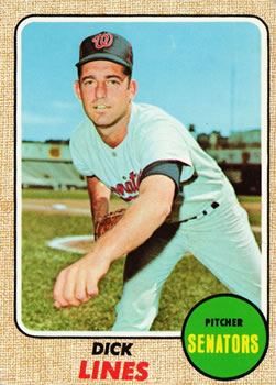 1968 Topps #291 Dick Lines Front
