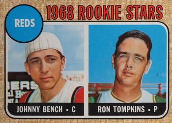 1968 Topps #247 Reds 1968 Rookie Stars (Johnny Bench / Ron Tompkins) Front