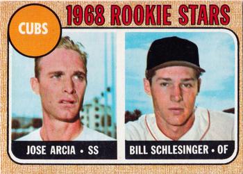 1968 Topps #258 Cubs 1968 Rookie Stars (Jose Arcia / Bill Schlesinger) Front