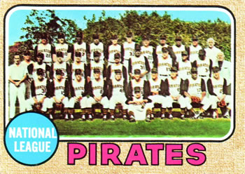 1968 Topps #308 Pittsburgh Pirates Front