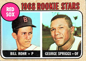 1968 Topps #314 Red Sox 1968 Rookie Stars (Bill Rohr / George Spriggs) Front