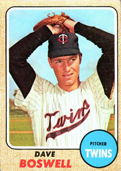 1968 Topps #322 Dave Boswell Front