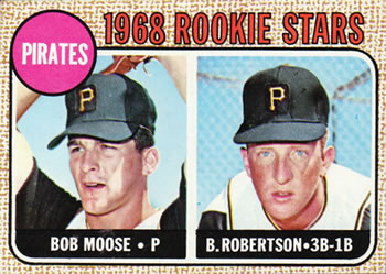 1968 Topps #36 Pirates 1968 Rookie Stars (Bob Moose / Bob Robertson) Front