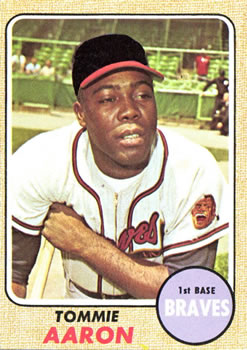 1968 Topps #394 Tommie Aaron Front