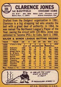 1968 Topps #506 Clarence Jones Back