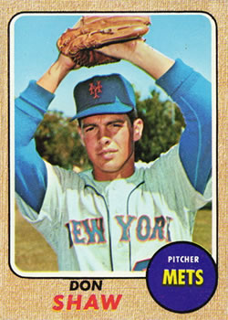 1968 Topps #521 Don Shaw Front