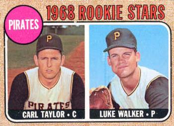 1968 Topps #559 Pirates 1968 Rookie Stars (Carl Taylor / Luke Walker) Front
